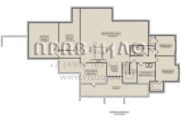Проект одноэтажного дома с гаражом на три и более машин в американском стиле S5-315 (5631-00179)