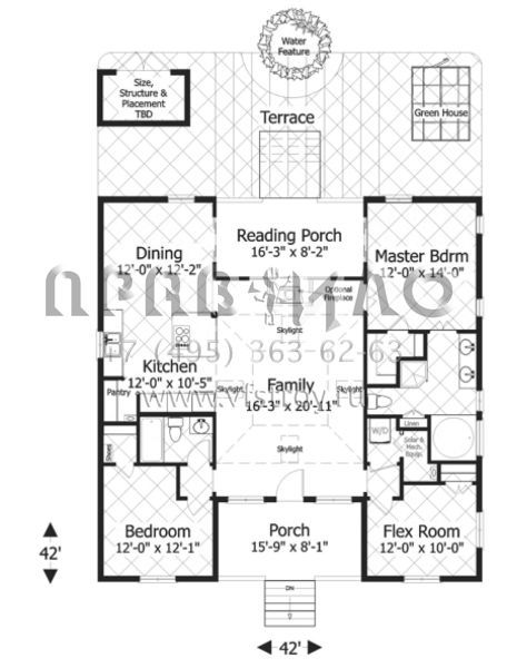 Проект одноэтажного дома без гаража в стиле Ранчо S5-138 (036-00177)