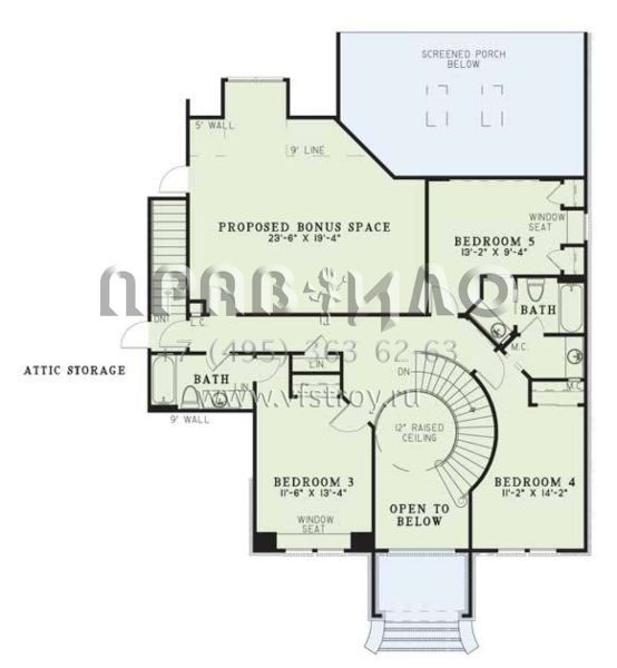 Проект двухэтажного дома с гаражом на три и более машин в стиле Ранчо S5-343 (110-00484)