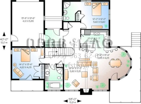Проект одноэтажного дома с гаражом на одну машину в скандинавском стиле S5-260 (034-00959)