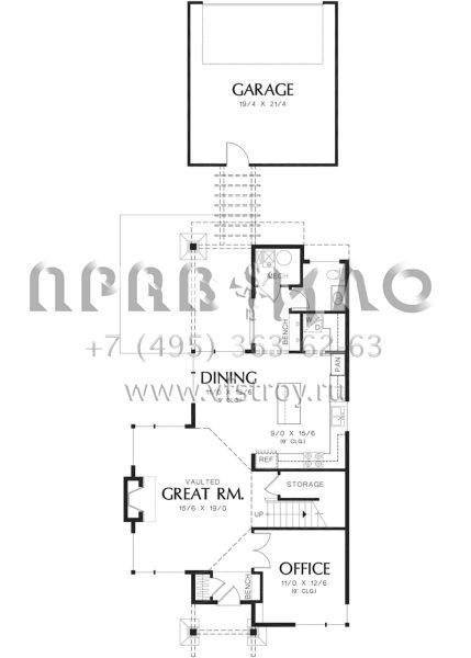 Проект двухэтажного дома с гаражом на две машины в современном стиле S5-184 (2559-00769)