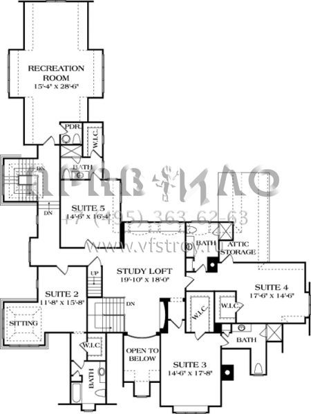 Проект двухэтажного дома с гаражом на три и более машин в английском стиле S5-545 (3323-00518)