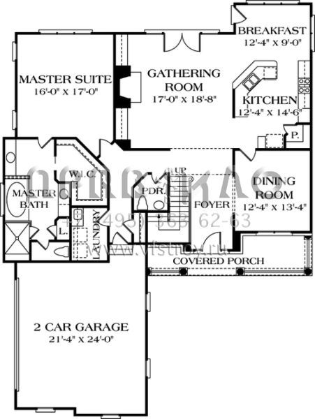 Проект двухэтажного дома с гаражом на две машины в американском стиле S5-275 (3323-00219)