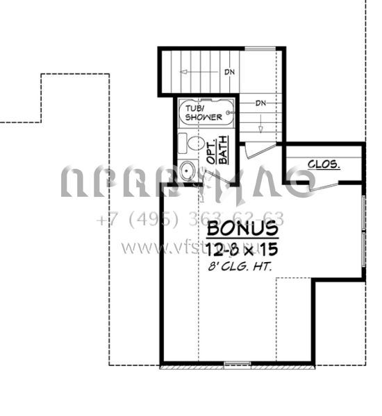 Проект двухэтажного дома с гаражом на две машины в стиле Ранчо S5-203 (041-00125)