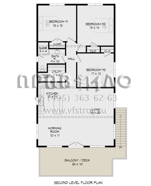 Проект двухэтажного дома с гаражом на три и более машин в современном стиле S5-135 (940-00887)