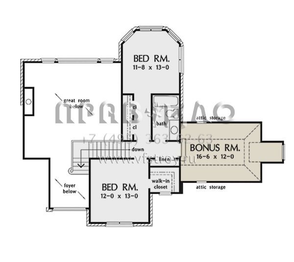 Проект двухэтажного дома с гаражом на две машины в стиле Ранчо S5-210 (2865-00199)