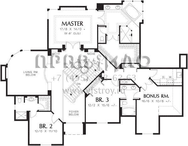 Проект двухэтажного дома с гаражом на три и более машин в английском стиле S5-323 (2559-00505)