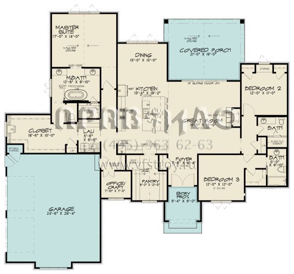 Проект одноэтажного дома с гаражом на две машины в английском стиле S5-221 (8318-00252)