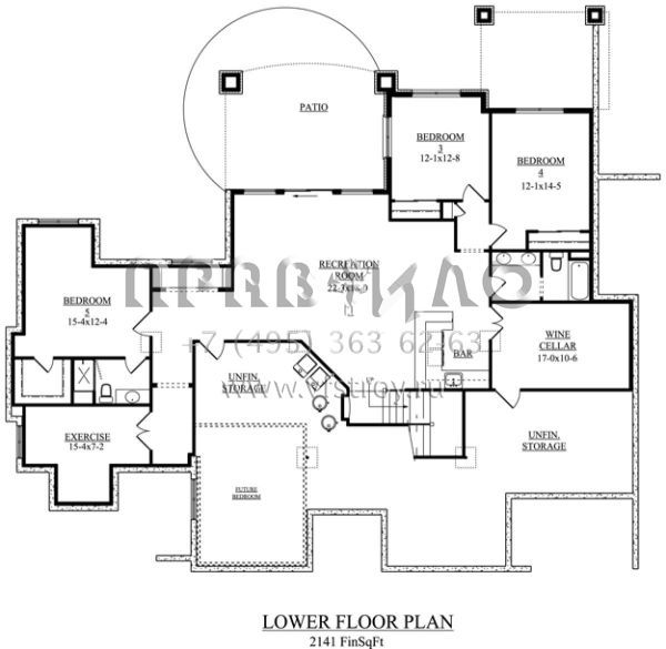 Проект одноэтажного дома с гаражом на три и более машин в скандинавском стиле S5-500 (5631-00059)