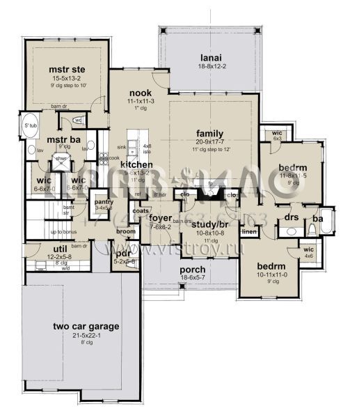 Проект одноэтажного дома с гаражом на две машины в современном стиле S5-183 (9401-00120)