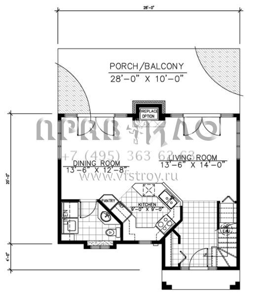 Проект двухэтажного дома без гаража в стиле Ранчо S5-109 (1785-00113)