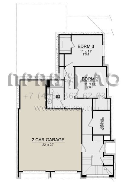 Проект двухэтажного дома с гаражом на две машины в английском стиле S5-236 (5445-00410)