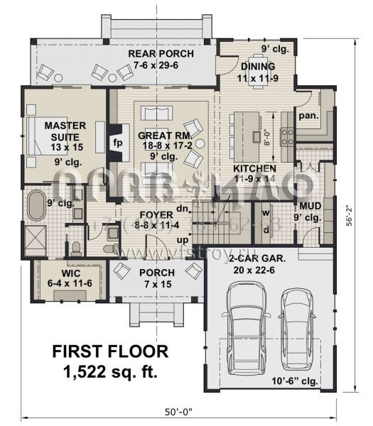 Проект двухэтажного дома с гаражом на две машины в современном стиле S5-240 (098-00314)