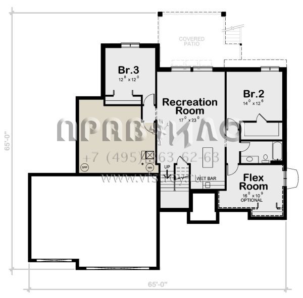 Проект одноэтажного дома с гаражом на три и более машин в современном стиле S5-270 (402-01745)
