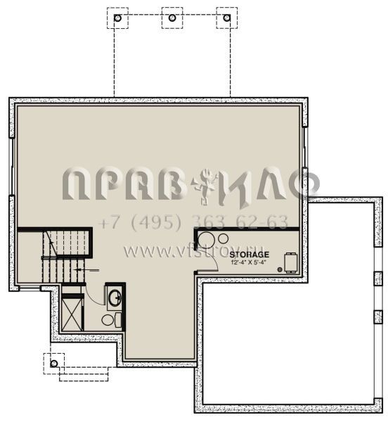 Проект двухэтажного дома с гаражом на одну машину в современном стиле S5-196 (034-01295)