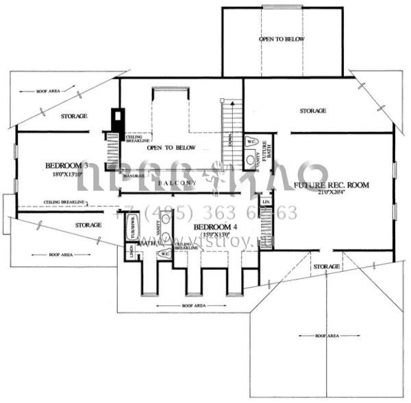 Проект двухэтажного дома с гаражом на две машины в стиле Ранчо S5-291 (7922-00126)