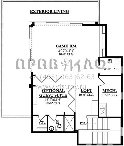 Проект двухэтажного дома с гаражом на три и более машин в американском стиле S5-506 (3978-00049)