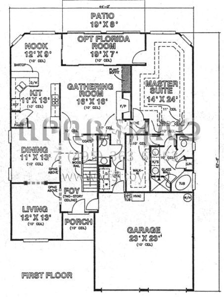 Проект двухэтажного дома с гаражом на две машины в прибрежном стиле S5-224 (4766-00061)