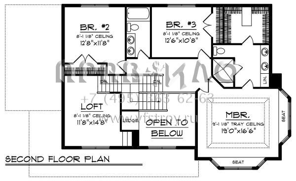 Проект двухэтажного дома с гаражом на две машины в стиле Ранчо S5-225 (1020-00101)