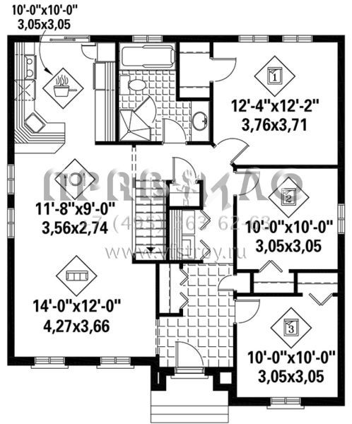 Проект одноэтажного дома без гаража в стиле Ранчо S5-105 (6146-00330)