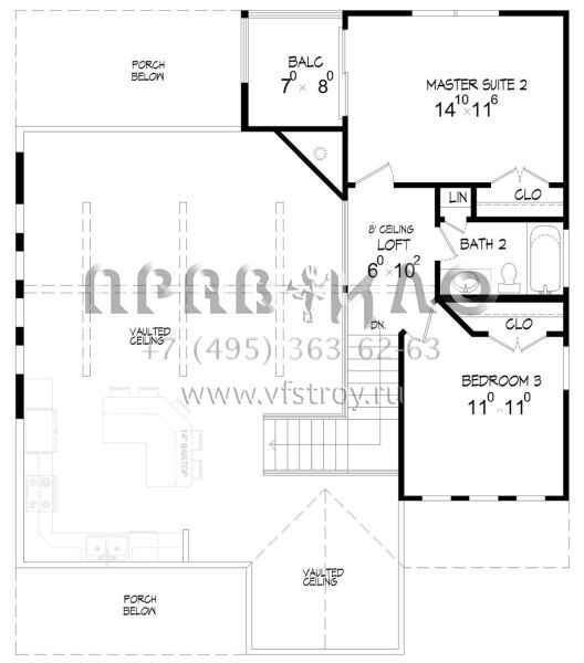 Проект двухэтажного дома без гаража в современном стиле S5-169 (940-00002)