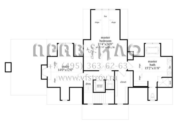Проект двухэтажного дома с гаражом на две машины в стиле Ранчо S5-321 (957-00054)