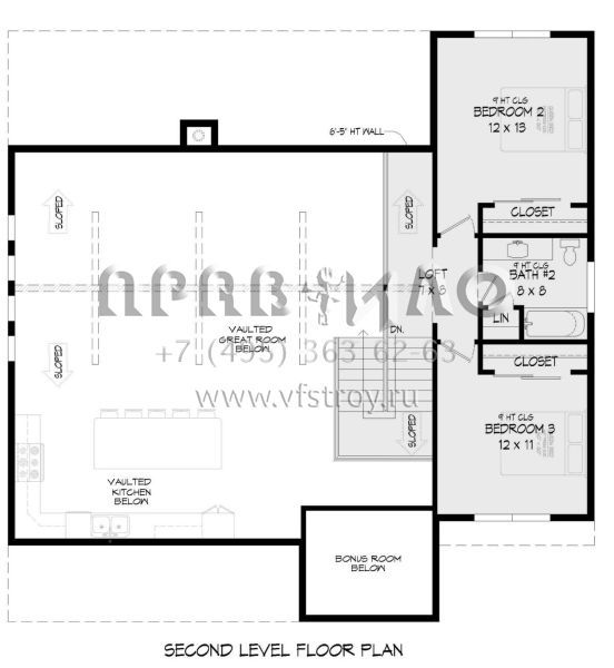 Проект двухэтажного дома без гаража в стиле Ранчо S5-214 (940-00408)