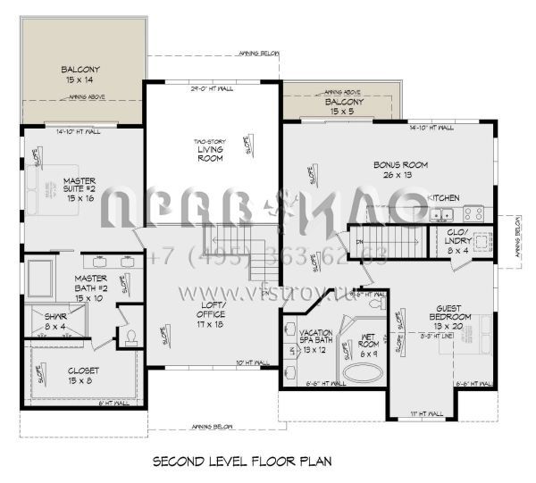 Проект двухэтажного дома с гаражом на три и более машин в современном стиле S5-277 (940-00542)