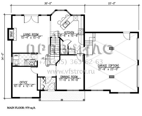 Проект двухэтажного дома с гаражом на две машины в стиле Ранчо S5-181 (1785-00129)