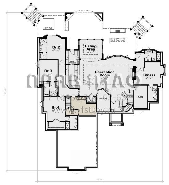 Проект одноэтажного дома с гаражом на две машины в американском стиле S5-753 (402-01791)
