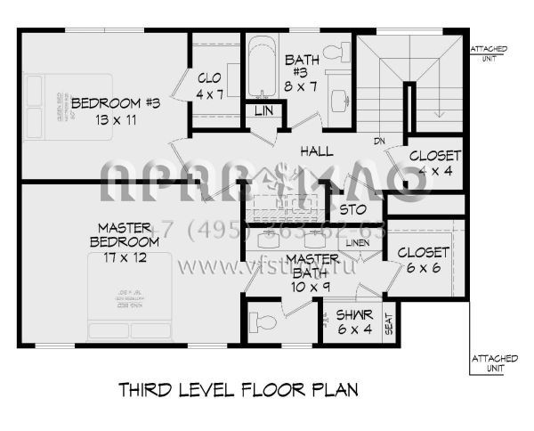 Проект трехэтажного дома с гаражом на две машины в современном стиле S5-166 (940-00613)