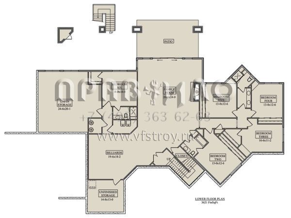 Проект одноэтажного дома с гаражом на три и более машин в американском стиле S5-370 (5631-00232)