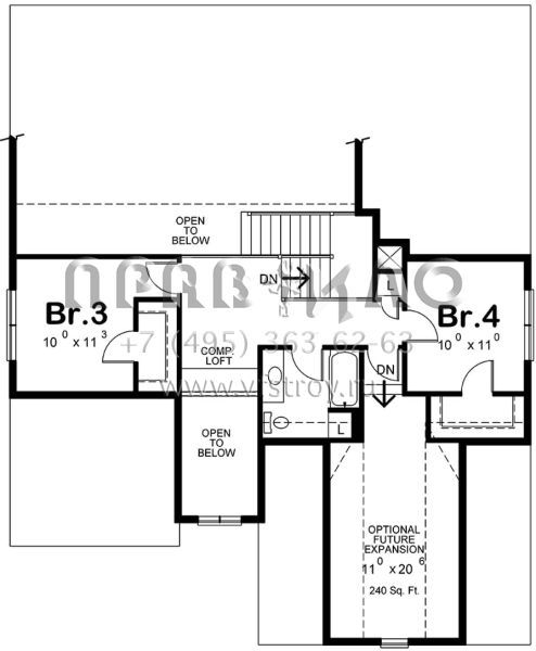 Проект двухэтажного дома с гаражом на две машины в американском стиле S5-207 (402-01514)