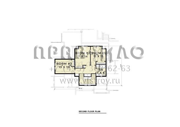 Проект двухэтажного дома с гаражом на две машины в стиле Ранчо S5-492 (2464-00087)