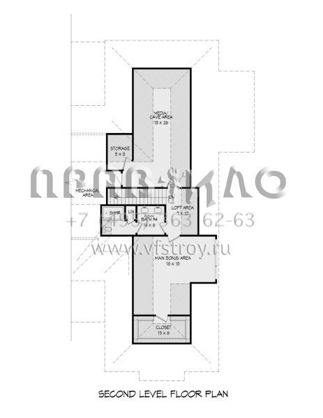 Проект двухэтажного дома с гаражом на три и более машин в стиле Ранчо S5-408 (940-00173)