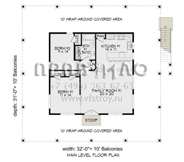 Проект трехэтажного дома без гаража в современном стиле S5-203 (940-00741)