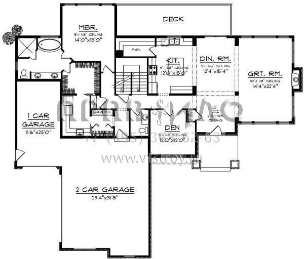 Проект двухэтажного дома с гаражом на три и более машин в американском стиле S5-270 (1020-00038)