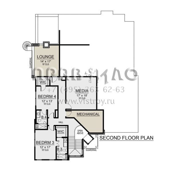 Проект двухэтажного дома с гаражом на две машины в современном стиле S5-351 (5445-00494)