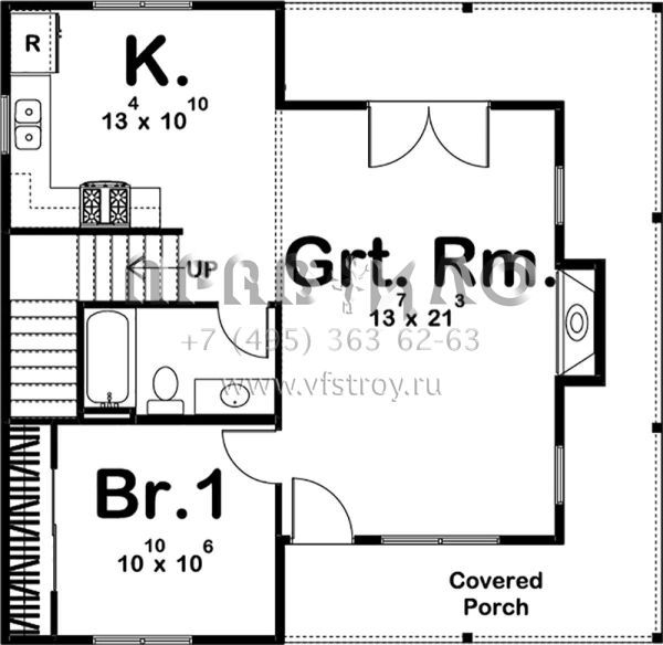 Проект двухэтажного дома без гаража в современном стиле S5-92 (963-00178)
