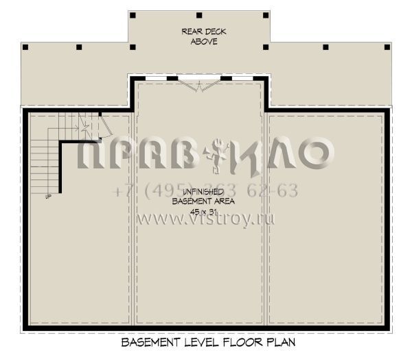Проект одноэтажного дома без гаража в стиле Ранчо S5-121 (940-00308)