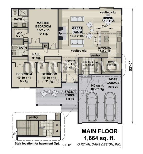 Проект одноэтажного дома с гаражом на две машины в американском стиле S5-155 (098-00376)