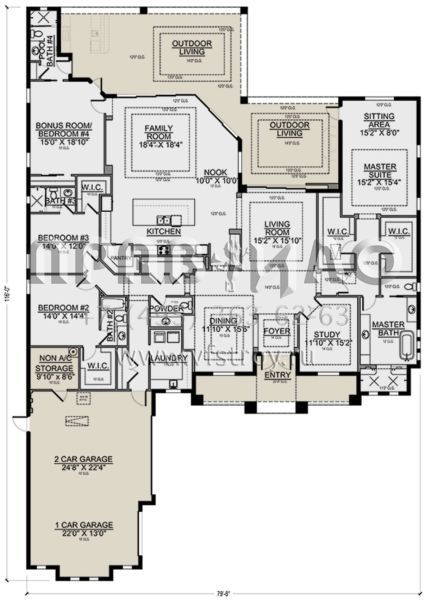 Проект одноэтажного дома с гаражом на три и более машин в современном стиле S5-398 (5565-00093)