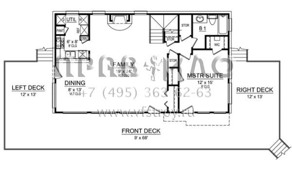 Проект двухэтажного дома без гаража в современном стиле S5-142 (5445-00001)