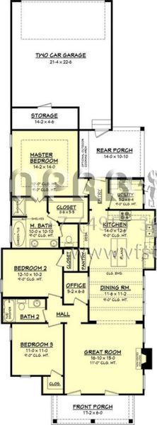 Проект одноэтажного дома с гаражом на две машины в стиле Ранчо S5-144 (041-00059)