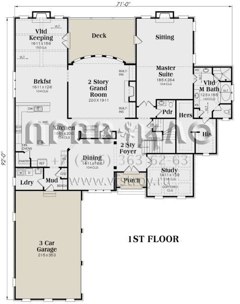 Проект двухэтажного дома с гаражом на три и более машин в английском стиле S5-461 (009-00120)