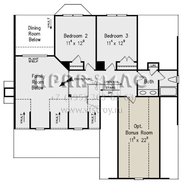 Проект двухэтажного дома с гаражом на две машины в стиле Ранчо S5-173 (8594-00321)