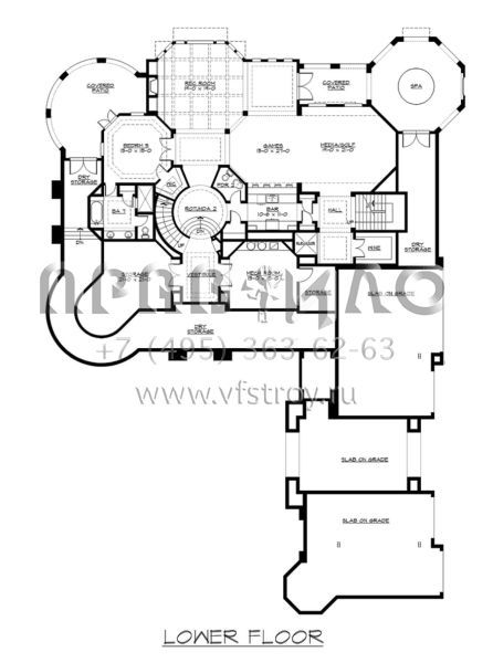 Проект резиденции с двумя гаражами на пять машин  S5-955 (341-00302)