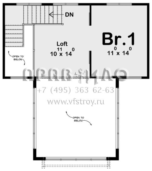 Проект двухэтажного дома без гаража в стиле Ранчо S5-93 (963-00251)