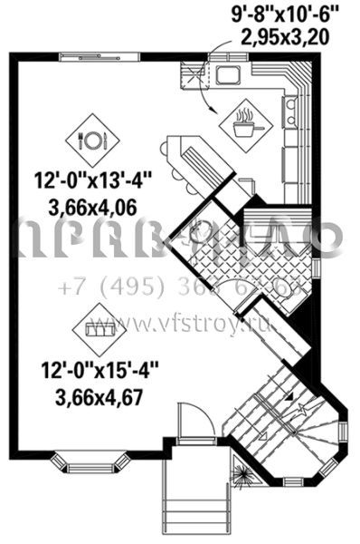 Проект двухэтажного дома без гаража в английском стиле S5-131 (6146-00241)