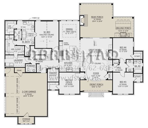 Проект одноэтажного дома с гаражом на две машины в современном стиле S5-239 (4534-00110)